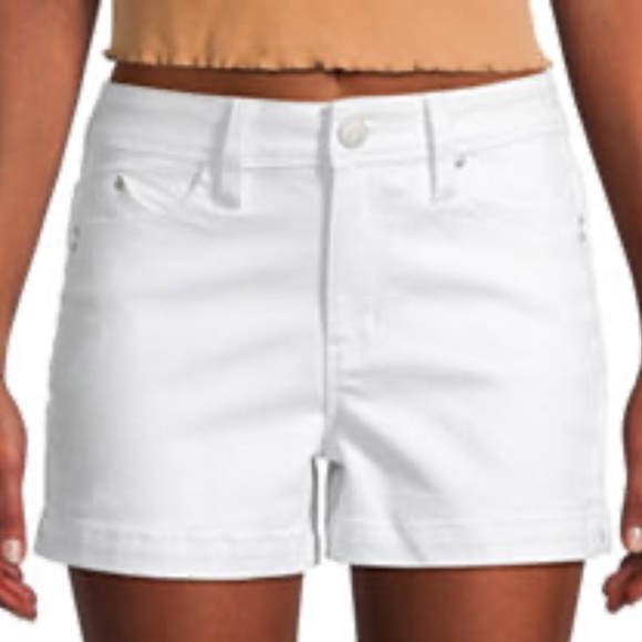 NWT Ymi Womens High Rise 3" White Denim Short - Picture 2 of 11